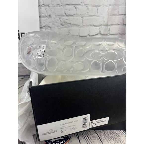 Coach Brand Ulyssa Clear Rubber Slides Slip On Slippers Womens Size 10 NEW W/BOX - Picture 7 of 7